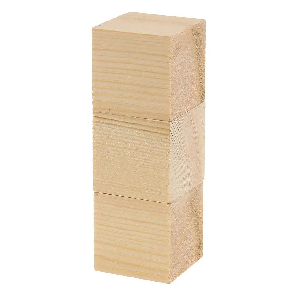Natural Blocks Unfinished Wooden Cubes for Hobbies Model Making Craft