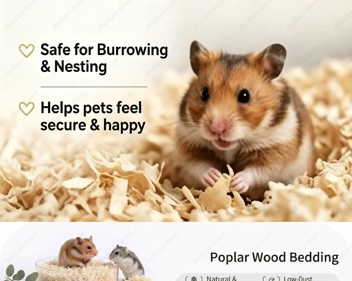 New Hamster Rat Mouse Wood Chips Beddingfor Guinea Pigs Rabbits Chinchillas  Natural Poplar Bedding Low Dust Cage House Filler