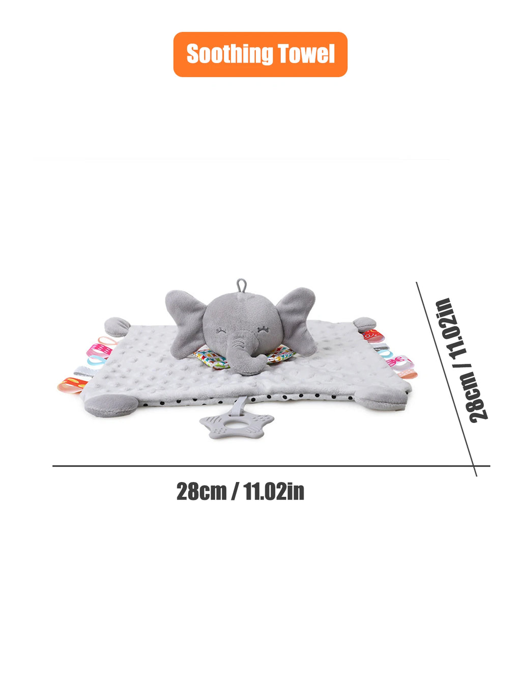 1pcs Baby Security Soothing Doll Towel with Teether Rattles Soft Blanket Snuggle Toy Stuffed Animal for Babies Newborns Gift