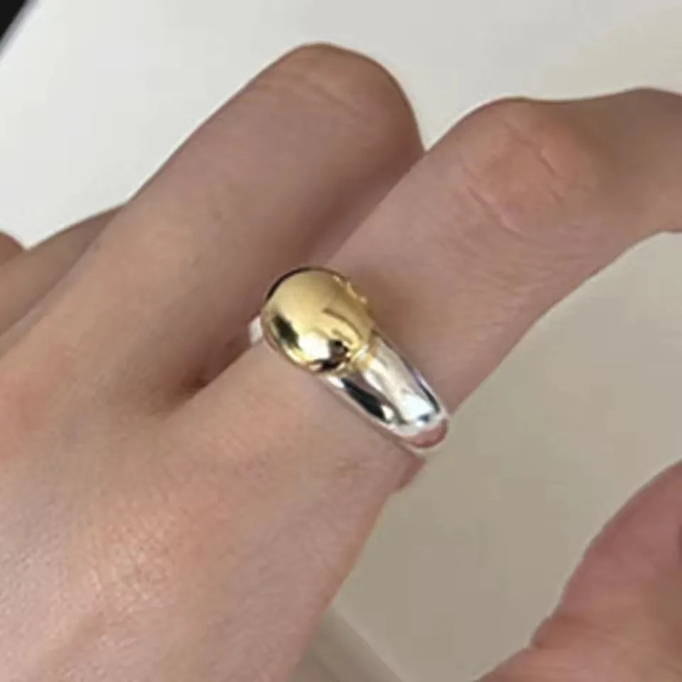 Sam Panda 925 Sterling Rings for Women Fashion Geometric Handmade Irregular Gold Star Ring Simple Fine Jelwery  Christmas Gift