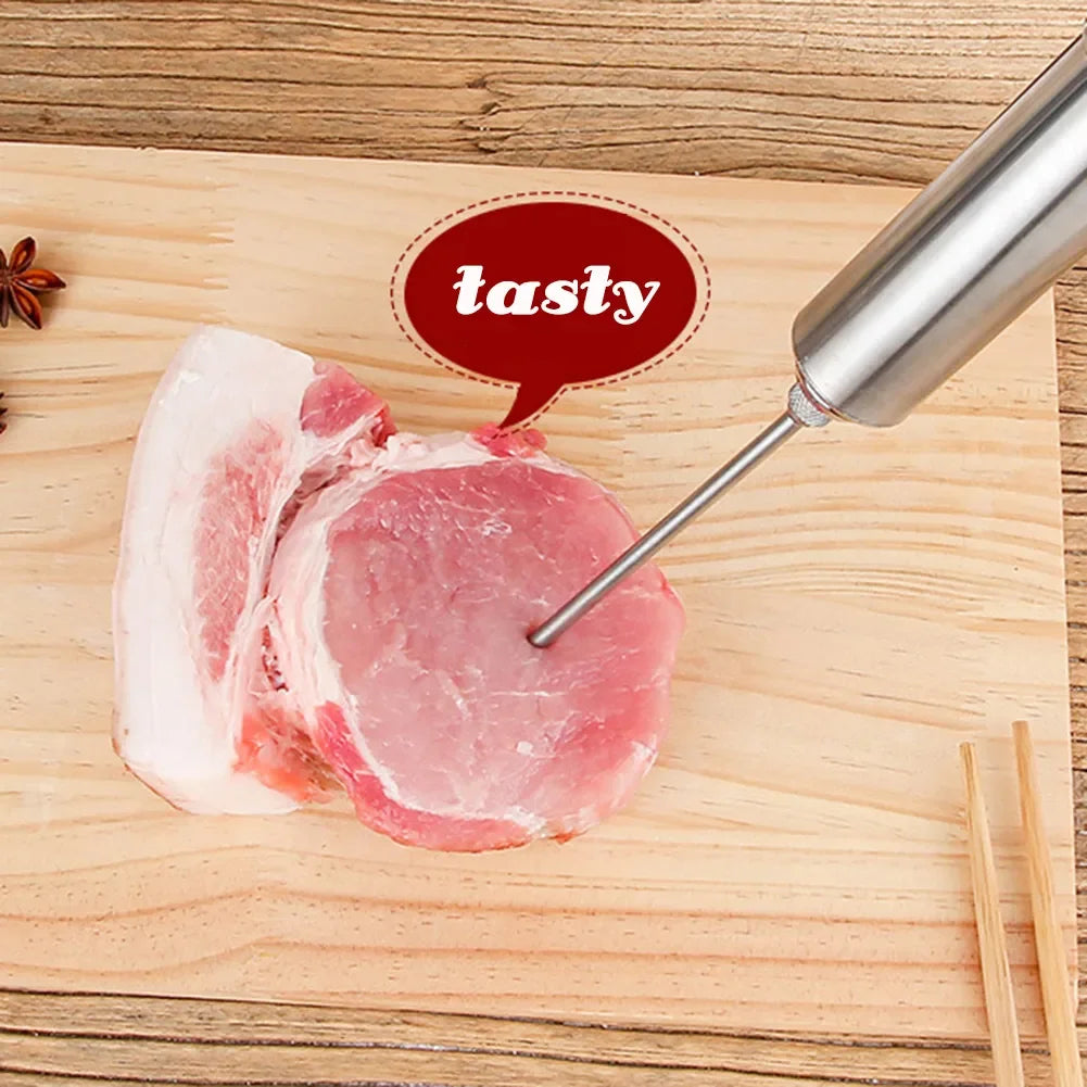 Stainless Steel Spice Syringe Set Meat Turkey Chicken Flavor Injector Kitchen Sauce Marinade Injection Home Kitchen Accessories