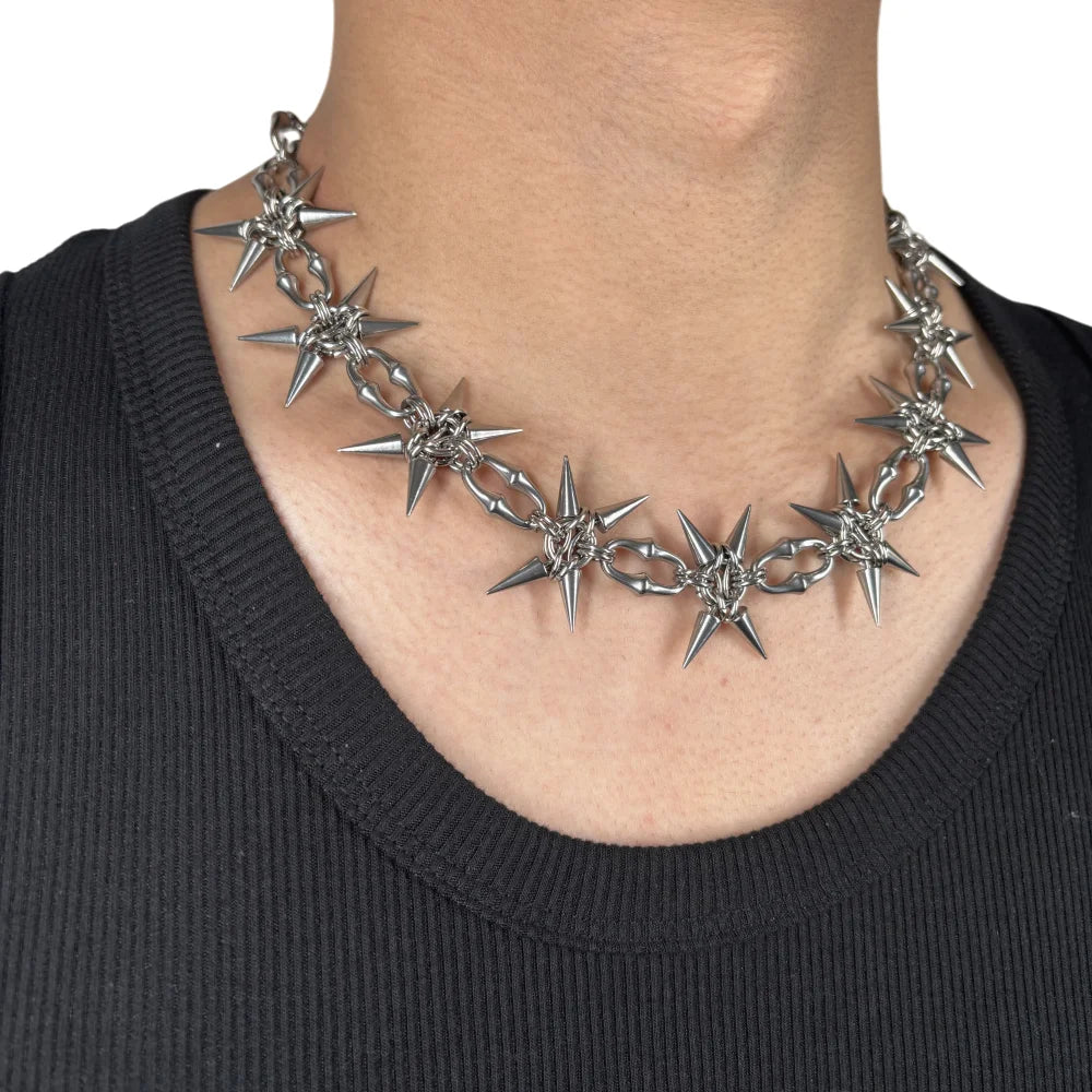 Punk Grunge Rock Rivet Clavicle Chain Cool Fashion Handmade Geometric Necklace Goth Charm Jewelry Hip Hop Accessories Gift