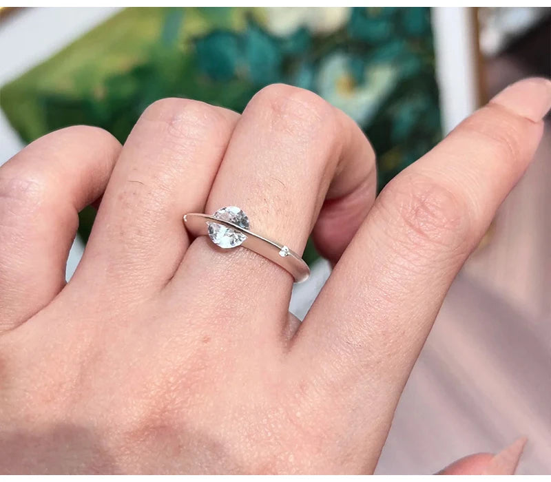 So-Bling 1ct Moissanite Ring 925 Sterling Silver Rotating Universe Star Rings for Women Elegant Fine Luxury Quality Party Gift