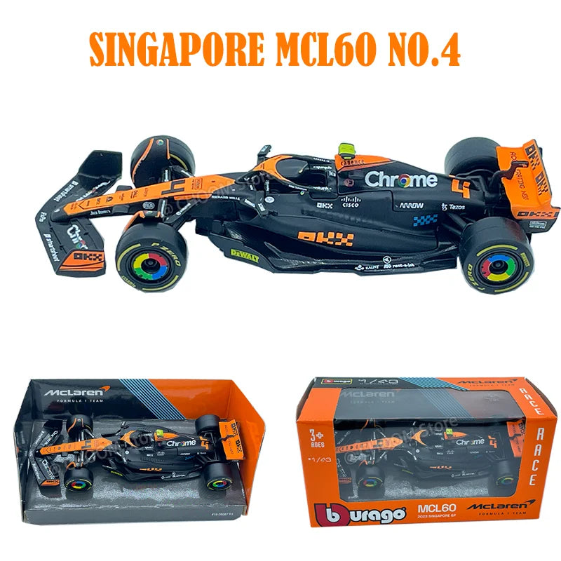 Bburago 1:43 McLaren F1 MCL38 2024 Miami GP Formula 1 Alloy Diecast Model Car #4 Lando Norris #81 Oscar Piastr Toy Gift