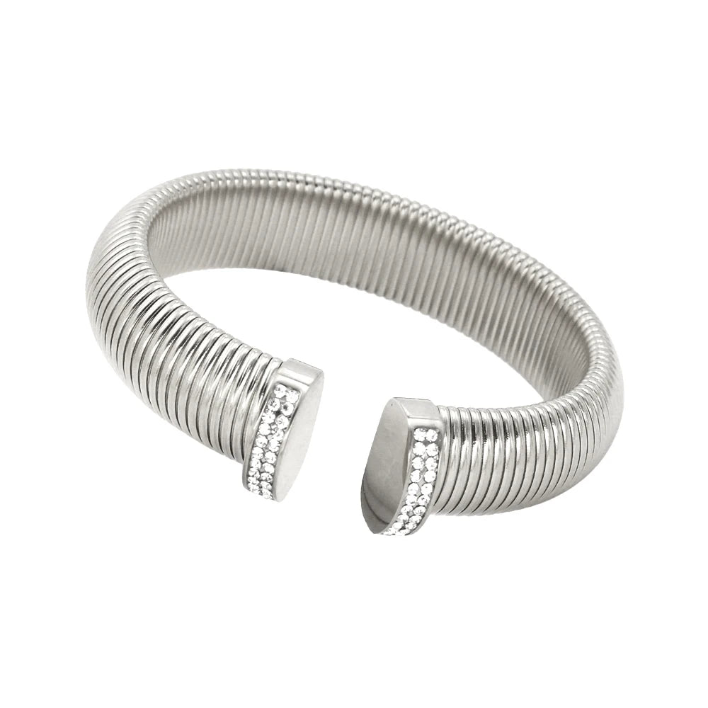 High Quality Cross Cuff Stainless Steel Jewelry Set Personalized Spiral Texture 18K Gold Plated Arm Neck Bijoux Waterproof
