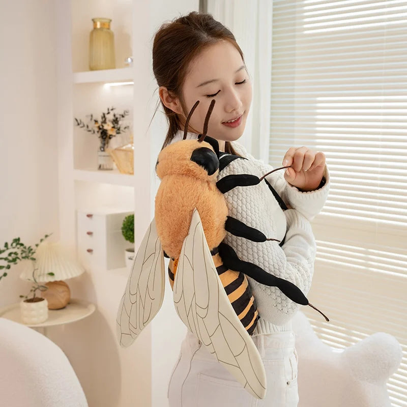 New Bumblebee And Ladybug Plush Backpack Cute Insect Stuffed Animal School Bag Boys Girl Kid Unique Design Holiday Birthday Gift