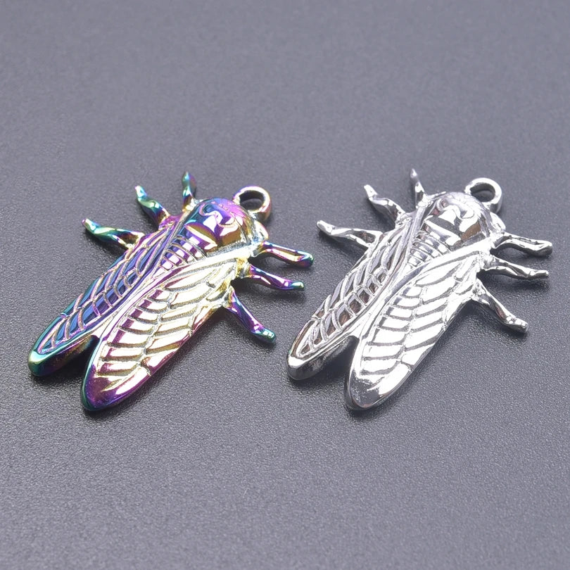 10PCS Ancient Egyptian Scarab Beetle Pendants Charms Stainless Steel Dragonfly Butterfly Pendant for Jewelry Making DIY Necklace