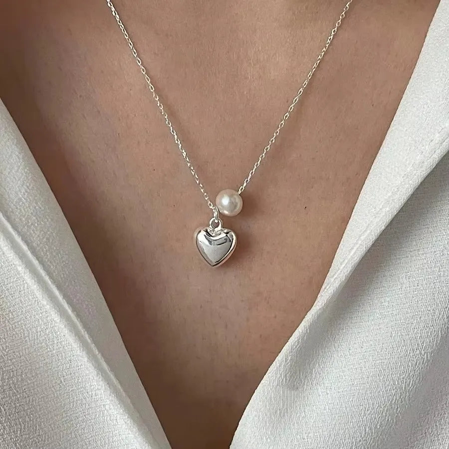 PANJBJ 925 Sterling Silver Onyx Necklace for Women Girl Concise Individuality Fashion Jewelry Birthday Gift Dropshipping