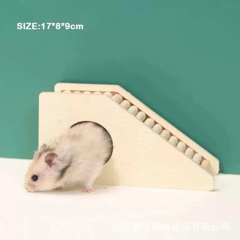 Unpainted Wooden Guinea Pig Hideout Climb House - Hamster Cage Decor Play Tunnel Small Animal Chew Toy Pet Habitat Accessories