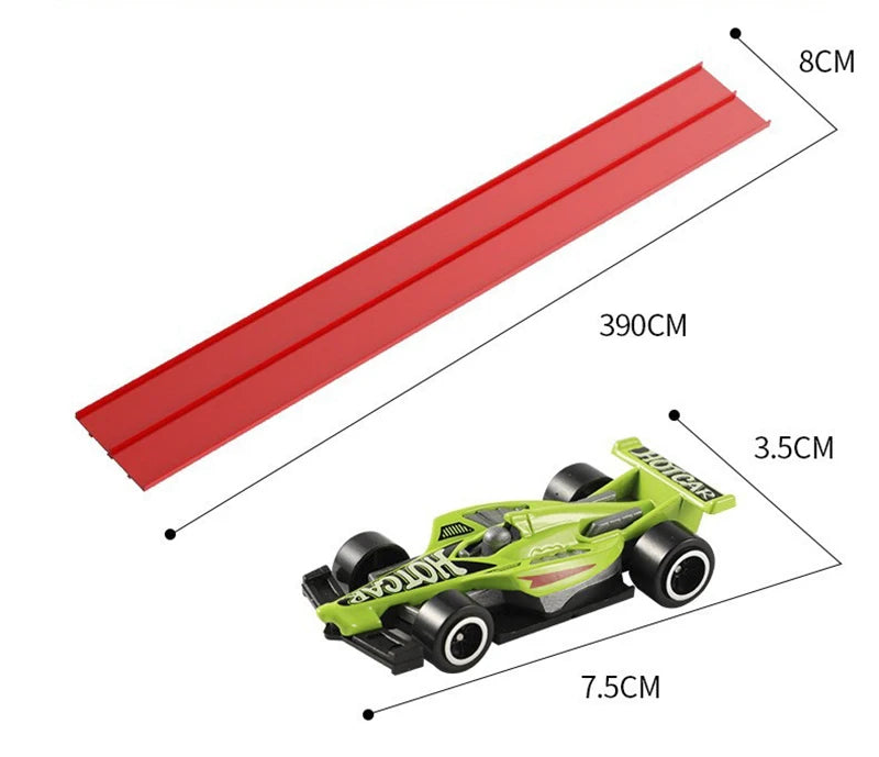 Flexible Race Track Children Toys DIY Double-track Racing Car Ramp Track Compatible 1/64th Cars Portable Rolls Up Race Tracks