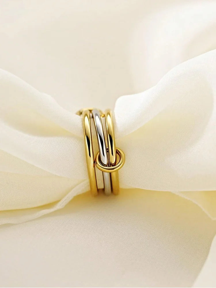 925 Sterling Silver Luxury Gorgeous Versatile Three Interlock Zircon Ring For Women Daily Life Fashion High Quality Fine Jewelry