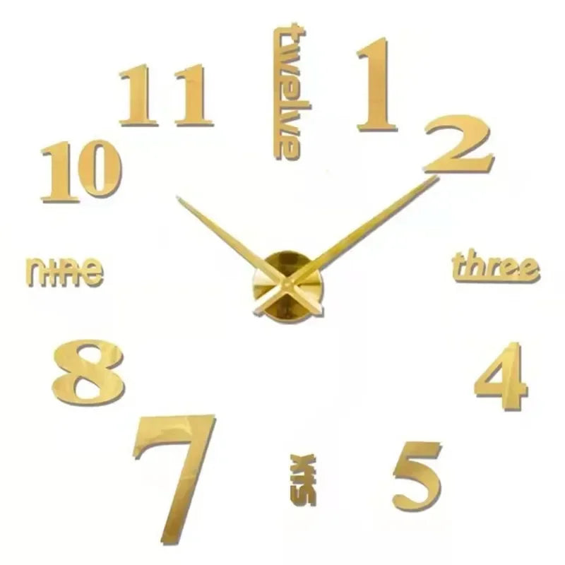 Large 3D Wall Clock Luminous Classic Wall Clocks DIY Digital Clock Wall Watches Stickers Silent Clock for Home Living Room Table