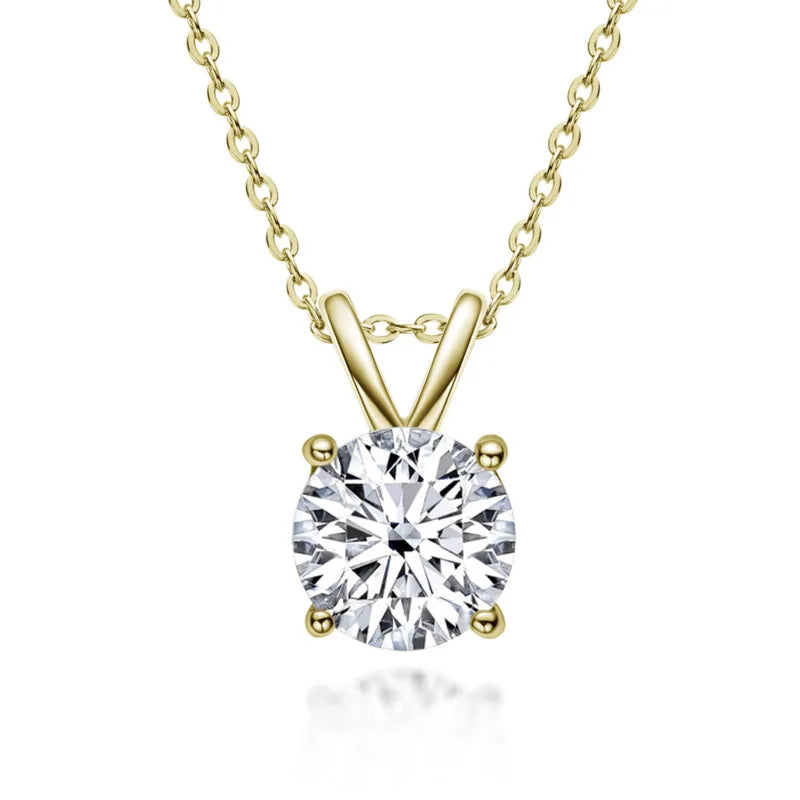 JoyceJelly 1ct 2ct Moissanite Pendant Necklace For Women Top Quality 925 Sterling Silver Wedding Party Bridal Fine Jewelry Gift