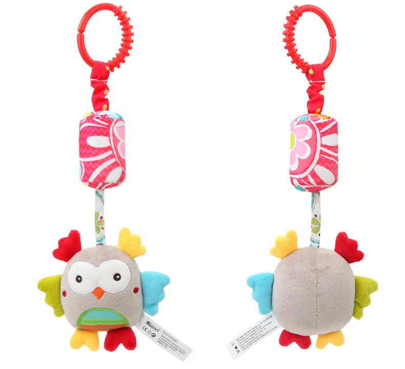 Baby Sensory Hanging Rattles Soft Learning Toy Plush Animals Stroller Infant Car Bed Crib with Teether for Babies Toddlers