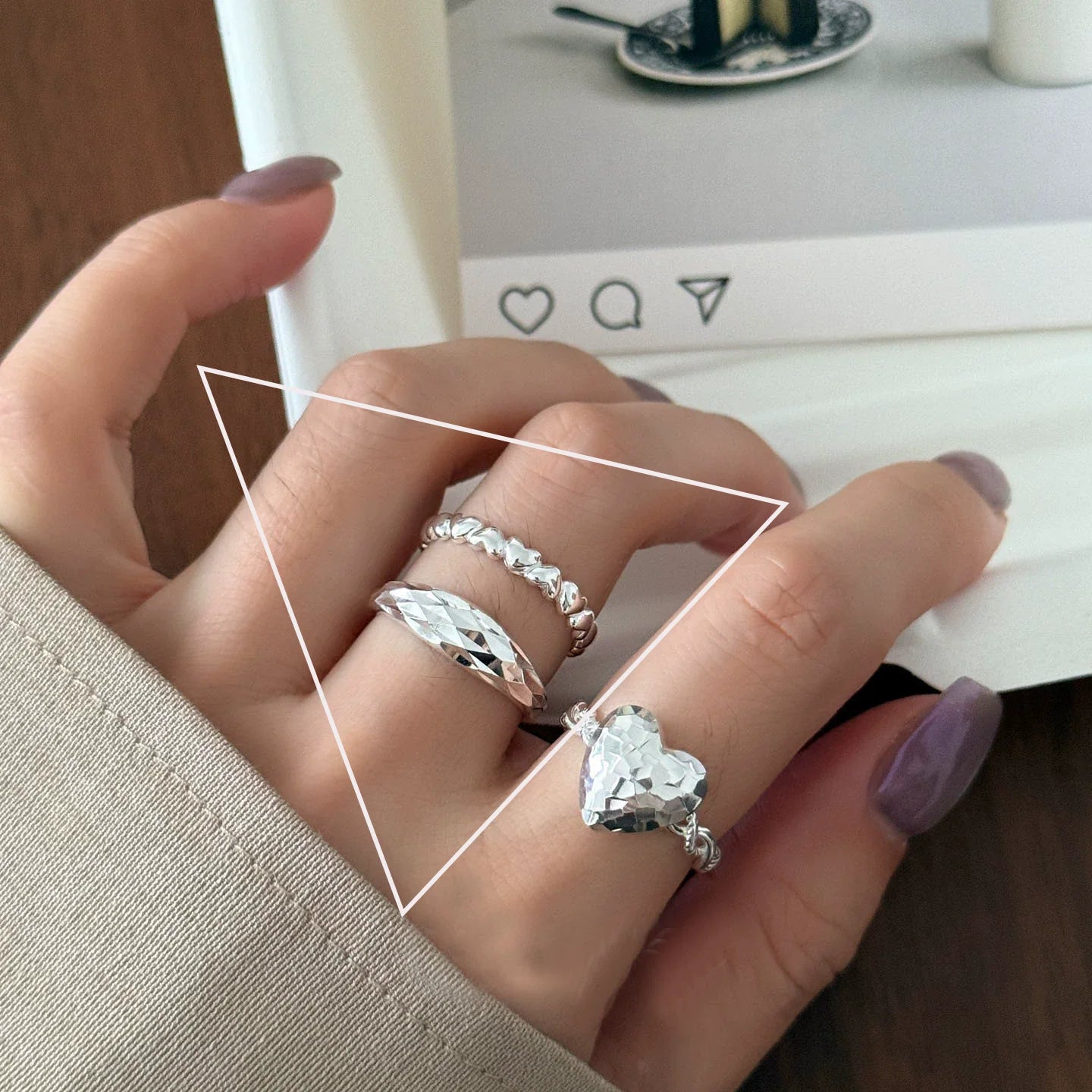 925 Sterling Silver Rings for Women Couple Minimalist Handmade Simple BIg Ring Party Jewelry Gift Prevent Allergy