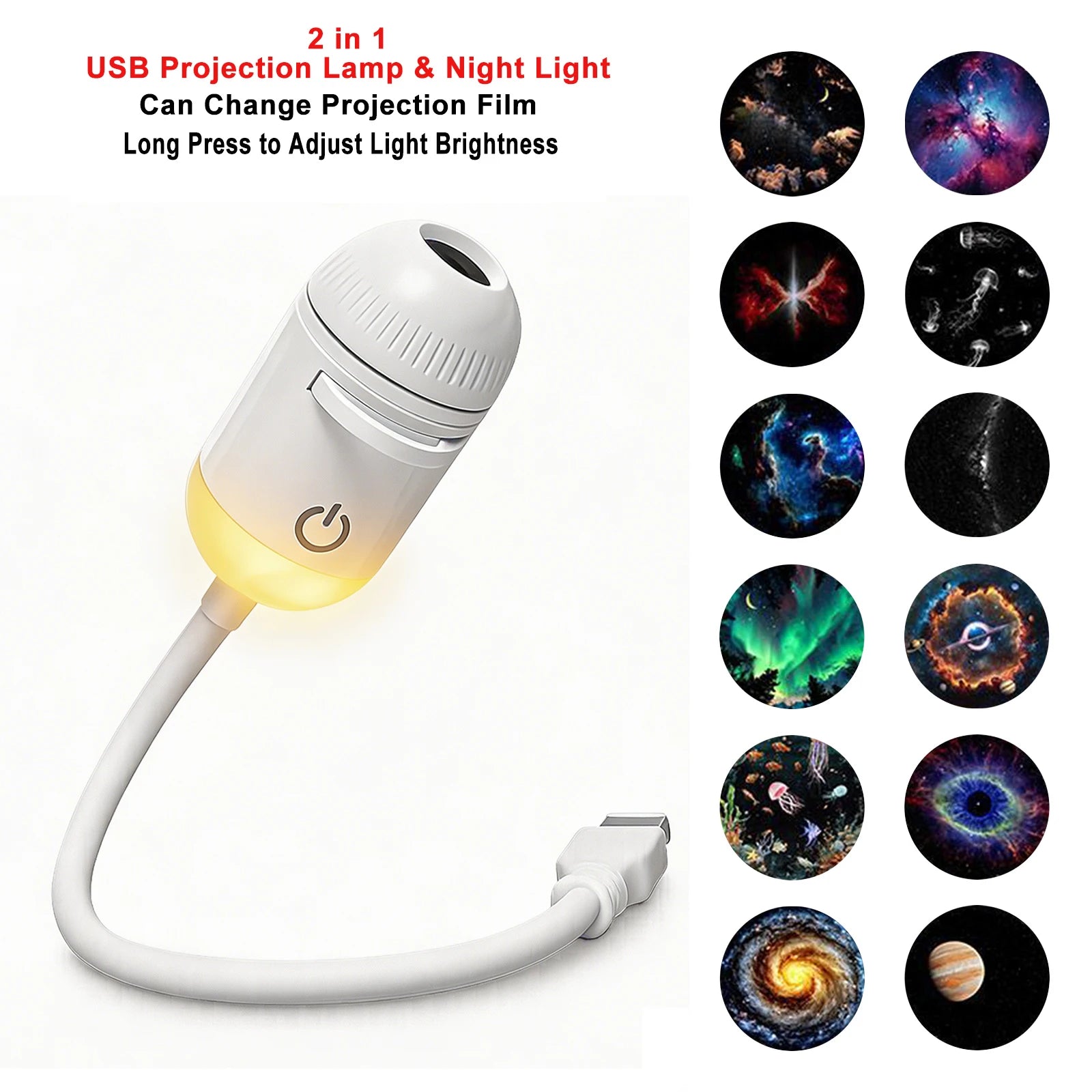 New Atmosphere Projection Car Ambient Light Large Range Projection Romantic Atmosphere Multiple Scenes Adjustable Focus Distance