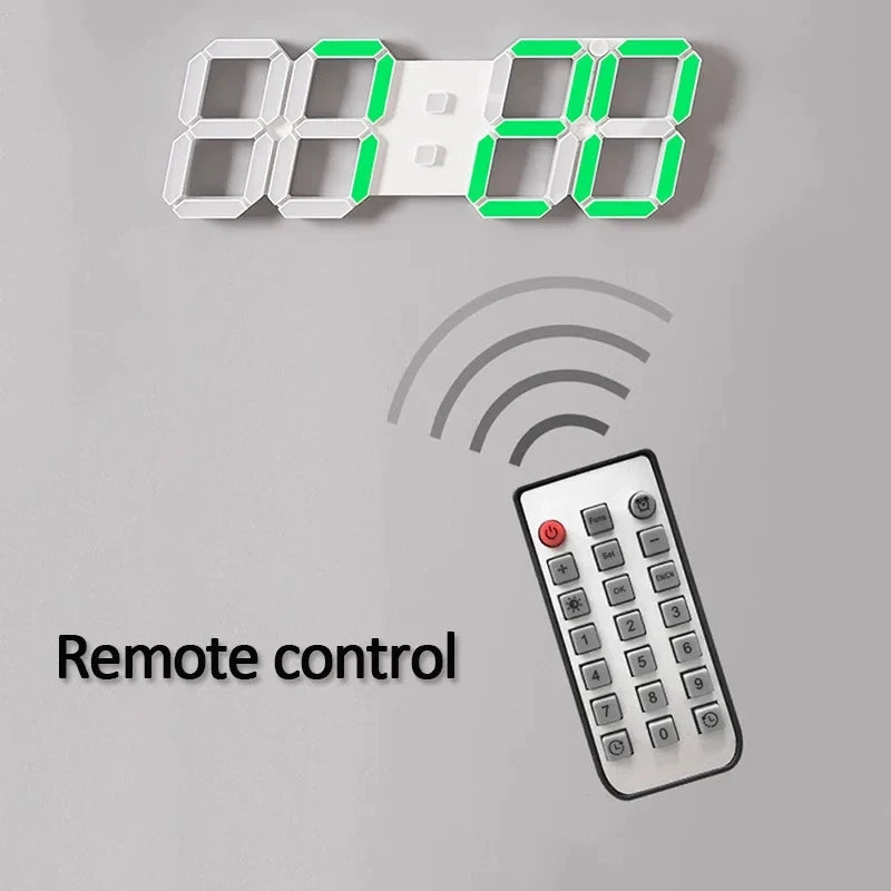 3D LED Digital Alarm Clock USB Charging Luminous Multifunctional Electronic Wall Clock Home Decorative Gift