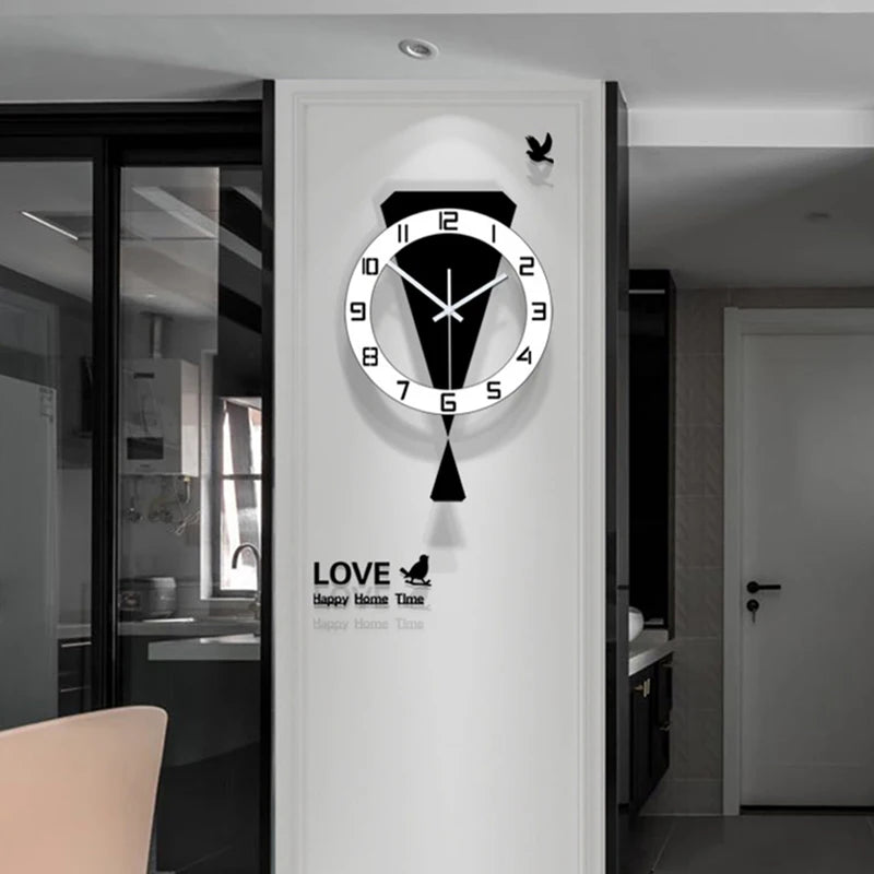 Swinging Wall Clock Living Room Luxury Home Decoration Restaurant Entrance Silent Wall Hanging Clock Living Room Decoration