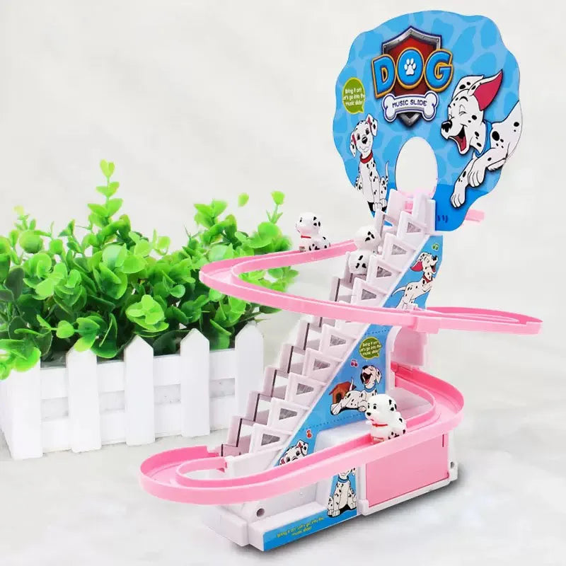 Climbing Stairs Track Toys Electric Duck DIY Rail Racing Track Roller Coaster Toys Set Light Music Educational Toy For Kids Gift
