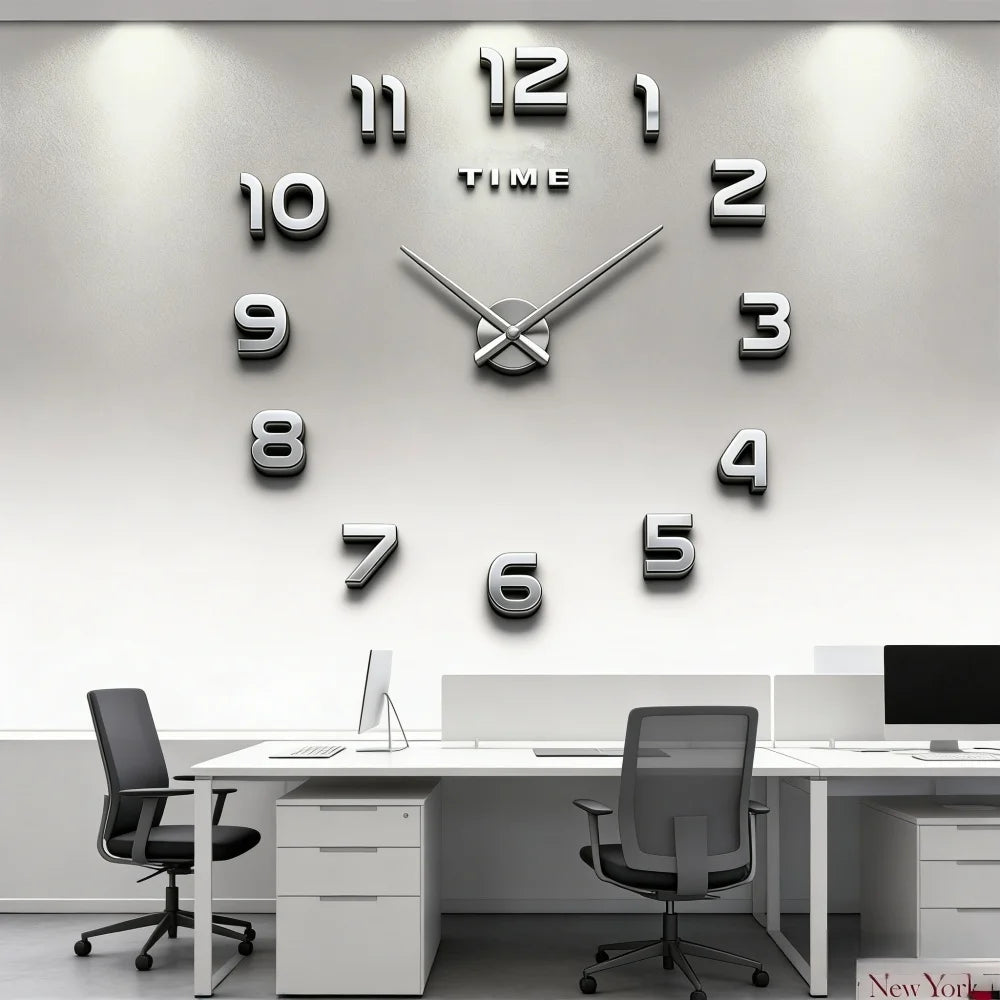 2026 Modern Design Large Wall Clock 3D DIY Quartz Clocks Fashion Watches Acrylic Mirror Stickers Living Room Home Decor Horloge