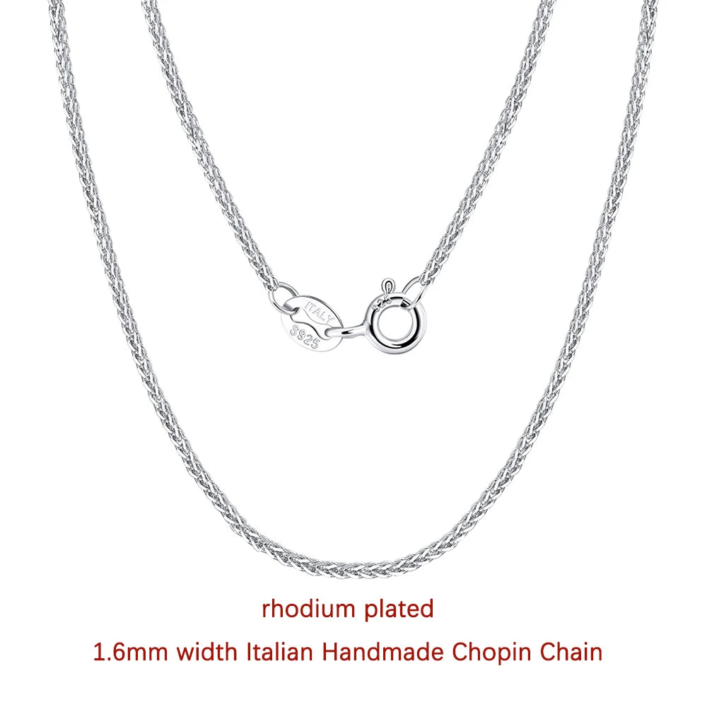 Rinntin 925 Sterling Silver Italian Handmade 1.2/1.6/2.0mm Chopin Chain Necklace for Women Fashion Basic Neck Chain Jewelry SC53