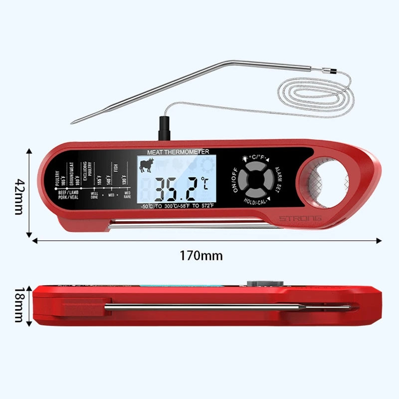 BBQ Meat Thermometer Digital Food Thermometer with 2 Probe Cooking Thermometer Milk Heat Gauge For Meat Kitchen Thermometer