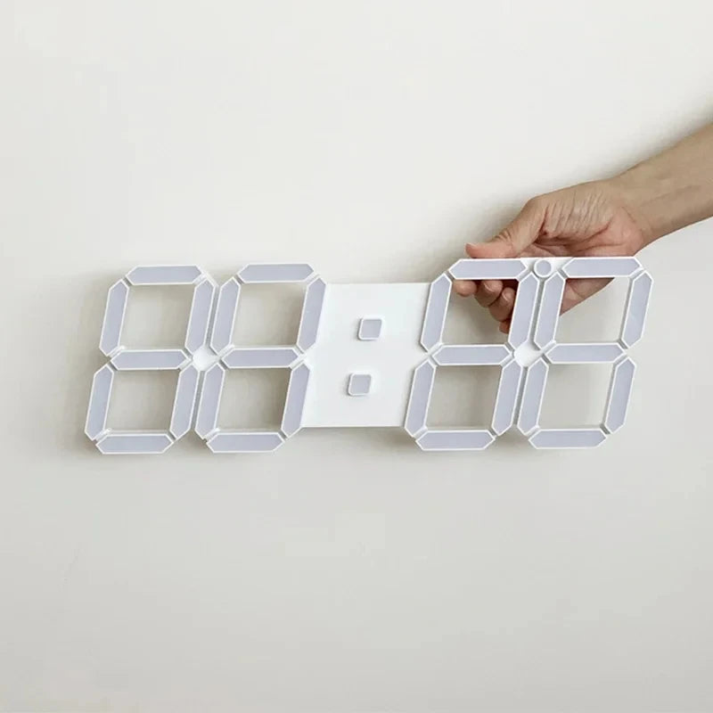 3D LED Digital Alarm Clock USB Charging Luminous Multifunctional Electronic Wall Clock Home Decorative Gift