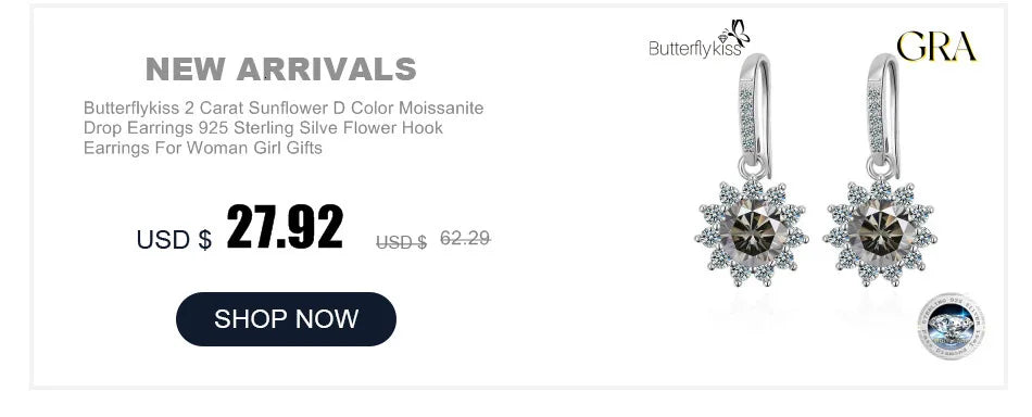 Butterflykiss 6.5mm 1.0 Carat D Moissanite Necklaces Rose Gold Plated Pendant Original Real S925 Silver Chain Jewelry For Women