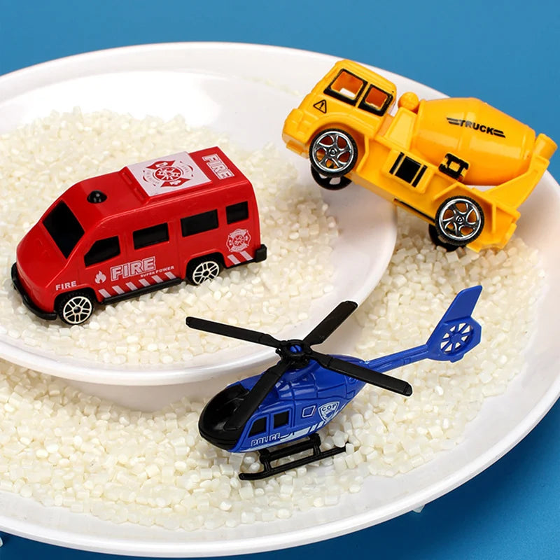 Track Parking Lot Toys Multi-Storey Rail Car Parking Building Fire Police Engineering Vehicle Car Children's Toys