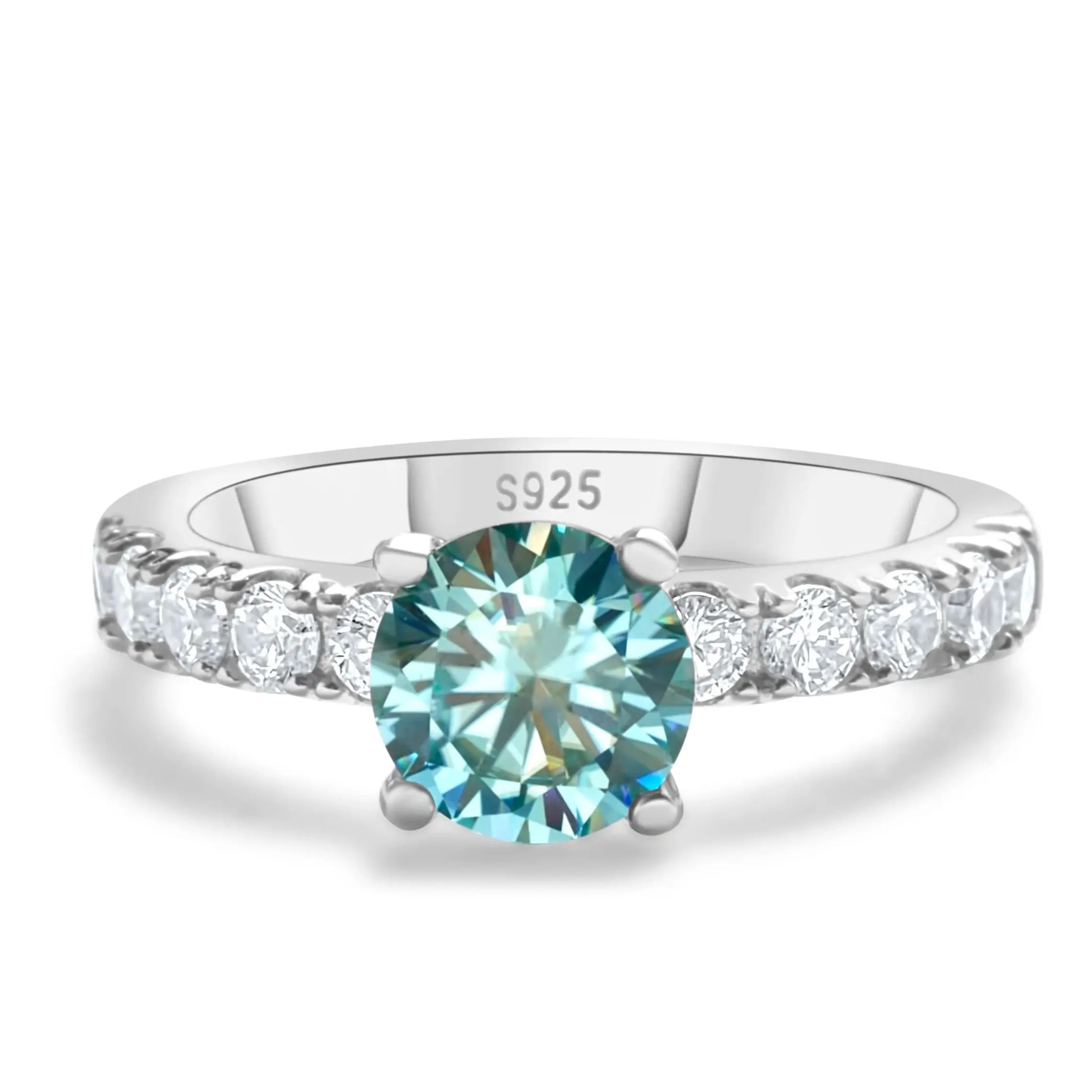 1.0 Carat Simple Design Moissanite Ring with 4 Claw S925 Sterling Silver Women's Engagement Band Fashion Fine Jewelry Gift