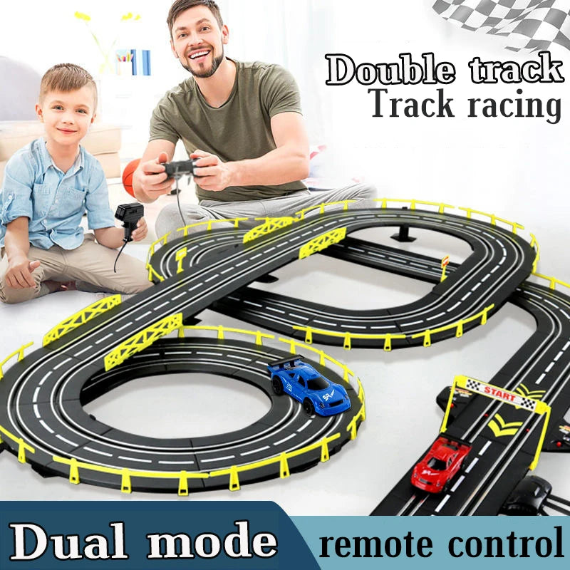 Electric Slot Track Set,1:43 Scale Dual Control Racing Car Toy, Large Double Player Racing Track Vehicle Gift for Boys Ages 8-10