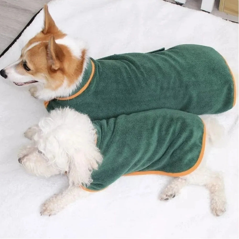 Pet Product Absorbent Dog Bathrobe Quick Drying Soft Fiber Dog Bath Towel Adjustable Pet Absorbent Bathrobe Large Small Dogs