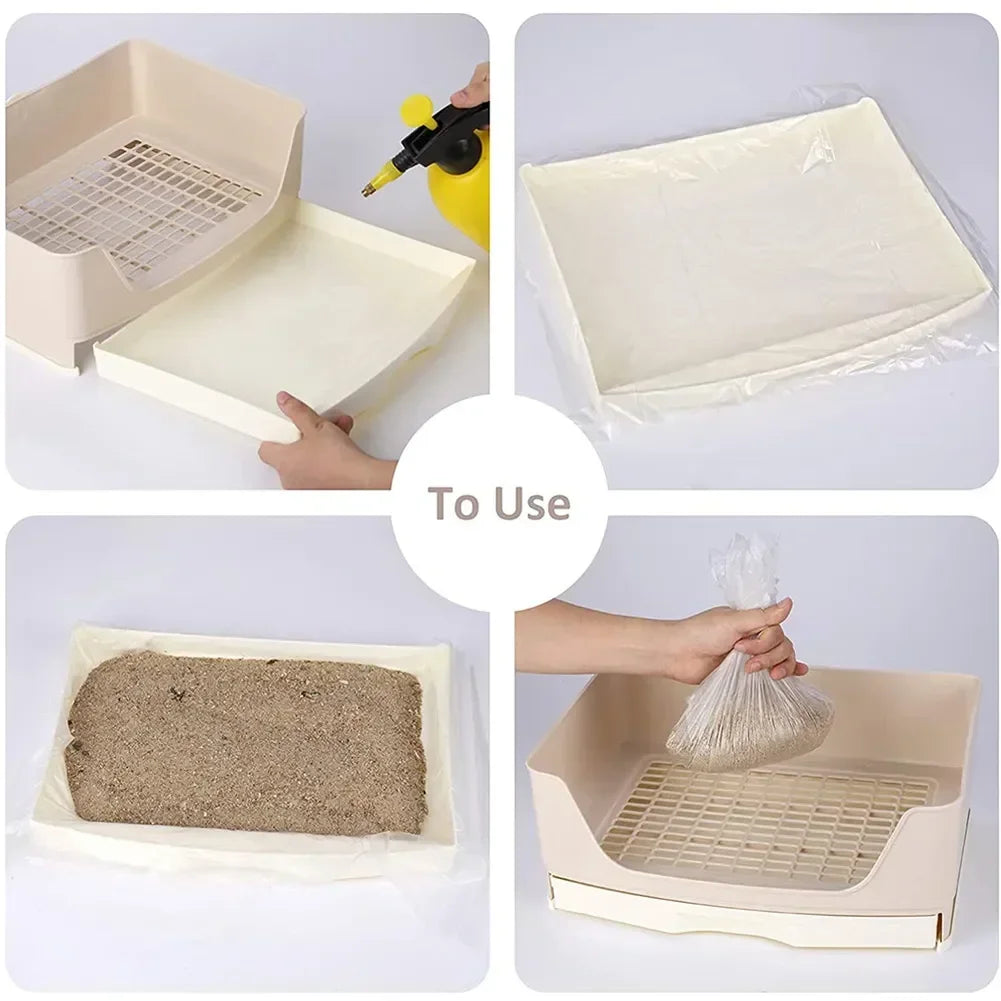 Large Bunny Toilet with Drawer - Rabbit Litter Box, Pet Bedpan for Adult Hamster/Guinea Pig/Ferret/Bunny Grate Potty Pet Toilet