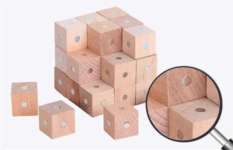 2*2*2cm Square Cube Rainbow Blocks Building Assembling Blocks Wooden Toys for Gift