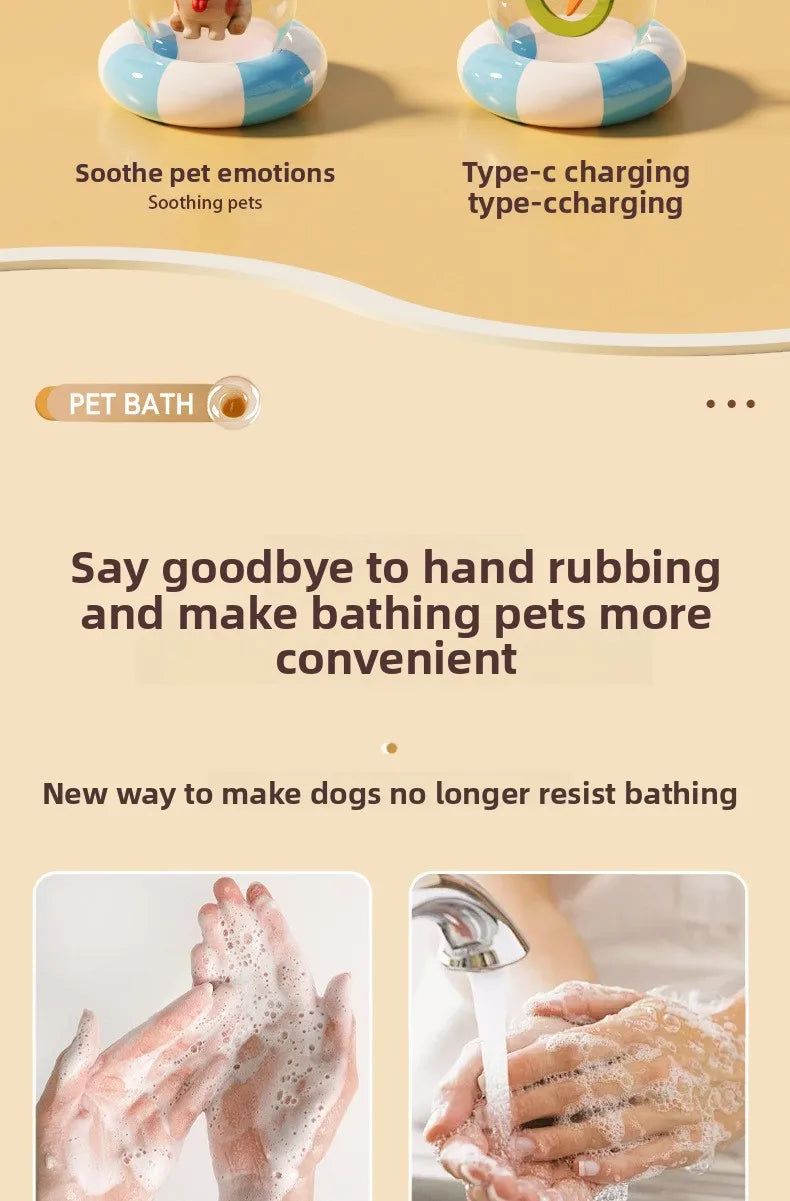 Pet Automatic Foam Dispenser 1:6 Dilution Scale Cat Dog Bath Bubble Maker One Touch Foaming Machine Pet Grooming Bath Supplies