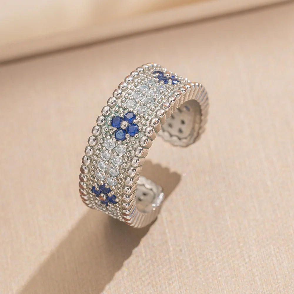 LENNIK Premium Lucky Clover Luxury Full Zircon Micro Pave Earrings Necklace Ring Set, Versatile for Daily/Party, Perfect Gift