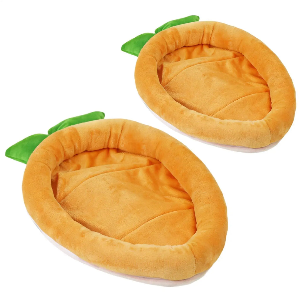 Warm Carrot Shaped Bunny Mat Soft Breathable Cute Sofa Mat for Pet Small Animal Hamster Bunny Puppy Kitty Sleeping Bed Mat