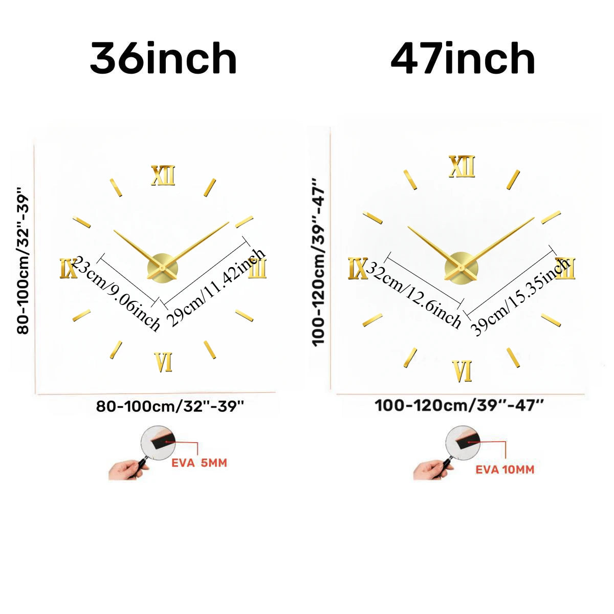 New Modern Design Large Wall Clock 3D DIY Quartz Clocks Fashion Watches Acrylic Mirror Stickers Living Room Home Decor Horloge