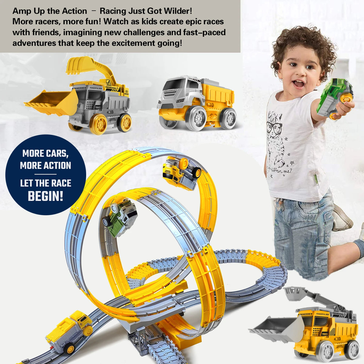 Electric Dinosaur Track Train for Kids - Magic Climbing Engineering Car Puzzle Toy Anti-Gravity Boys Gift