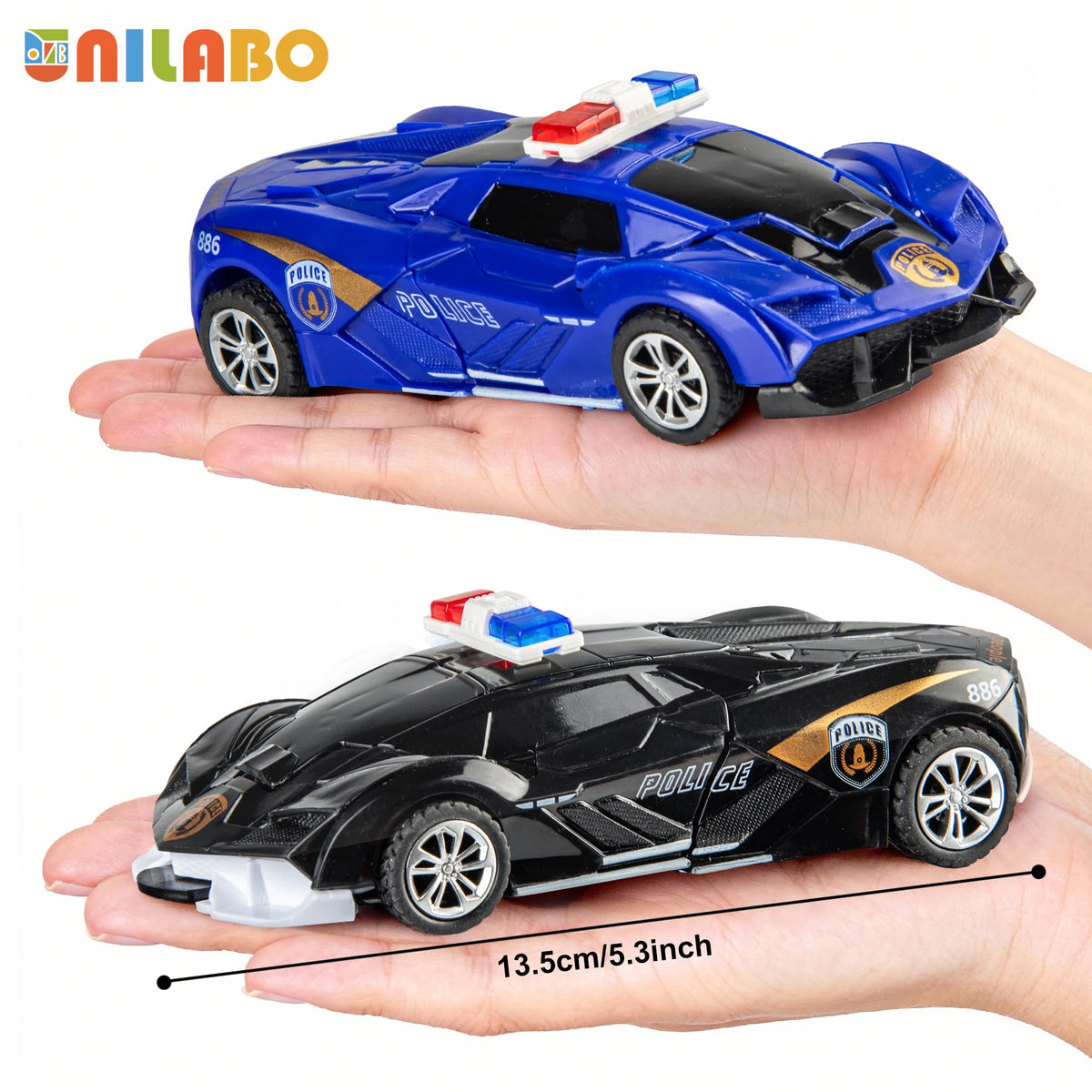 Transformable Robot Sports Car Toys, No Batteries, Educational Kids Gift, Colorful Model Vehicle for Play Learning