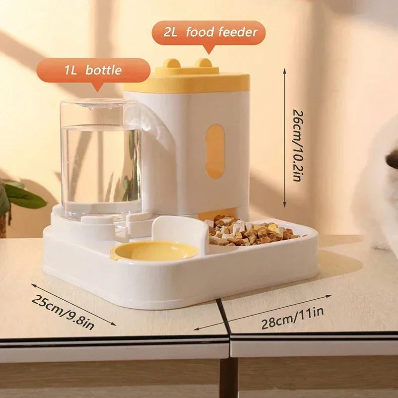 A1 Automatic 2-in-1 Feeder Dog Cat Food Bowl and Water Feeding Device Pet Large Dispenser Puppy Pet Kitten Bowl Accessories 1