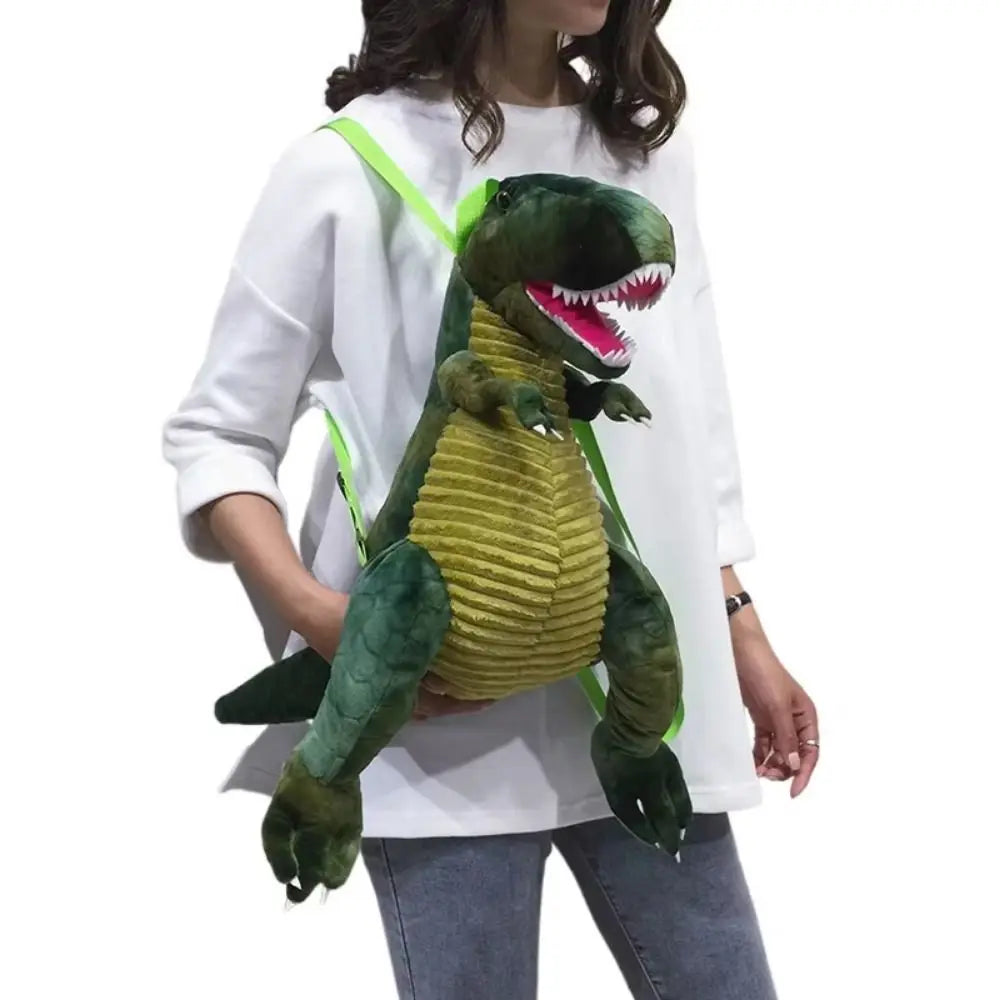 Creative Cartoon Dinosaur Backpack Simulation Dinosaur Large Capacity Plush Dinosaur Doll Adjustable Straps 40cm