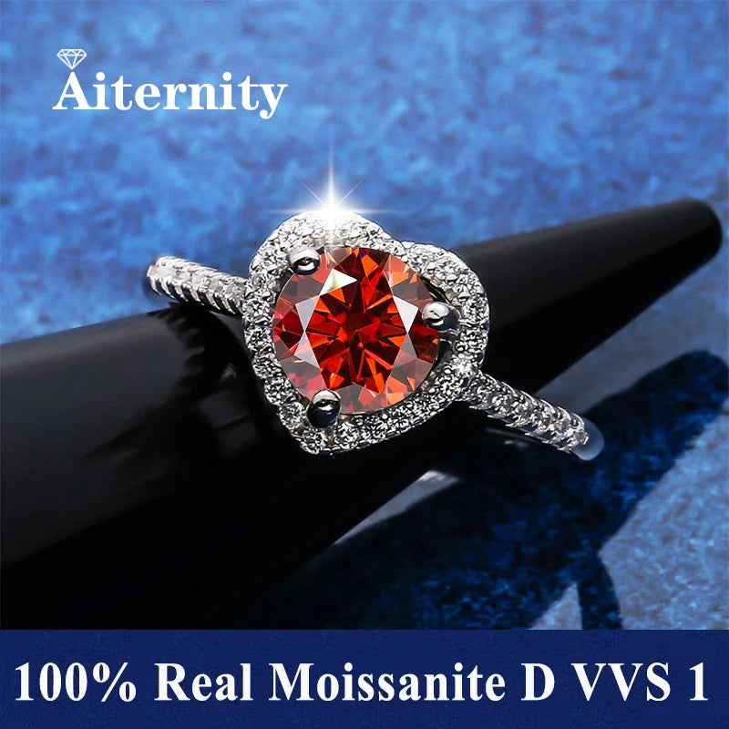 100% Real Moissanite Ring D VVS1 Pass Diamond Test Pen Adjustable Size S925 Sliver GRA Certificate Wedding Rings for Women
