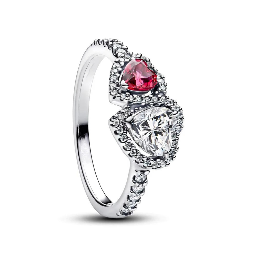 Christmas 925 Sterling Silver Crown Heart Flower Wing Zircon Sparkling Rings For Women Fine Jewelry wedding Anniversary Gifts