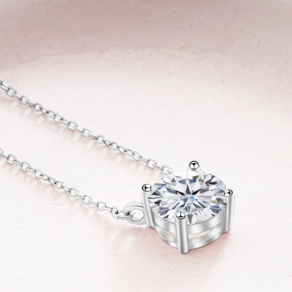Moissanite Dia 6.5mm 0.5-5CT Woman Pendant Sier Necklace For Women Chains Party Bridal Fine Jewelry 925sterling Silver Necklace