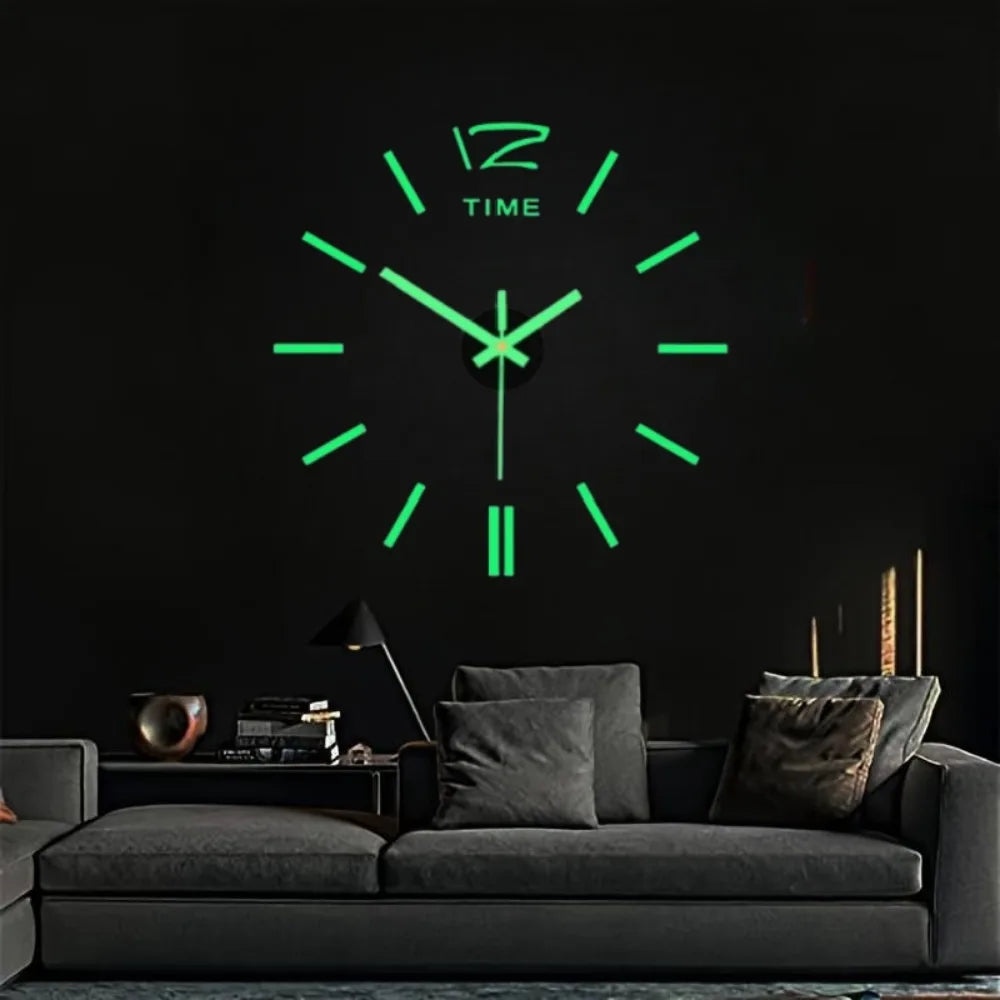 Large 3D Wall Clock Luminous Classic Wall Clocks DIY Digital Clock Wall Watches Stickers Silent Clock for Home Living Room Table