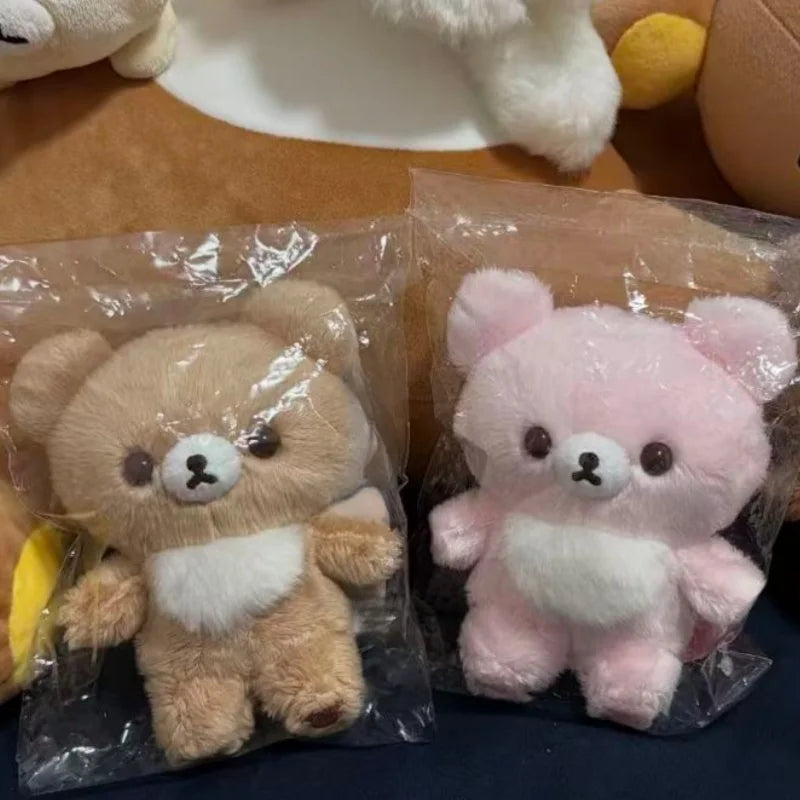 Sweet Pastel Pink Rilakkuma Bear Plush Adorable Toy Sweet Doll Full Fluffy Round Body Smooth Short Plush For Kawaii Lovers