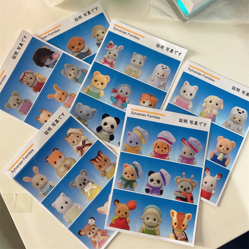 Sylvanian Families High-looking cute ID photo sticker mobile phone hand account decoration waterproof DIY sticker big head photo