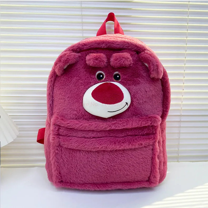 New Lotso Alien Cartoon Funny Plush Backpack Students Large Capacity Bag Girls Casual Soft Stuffed Schoolbag Lightening Bag