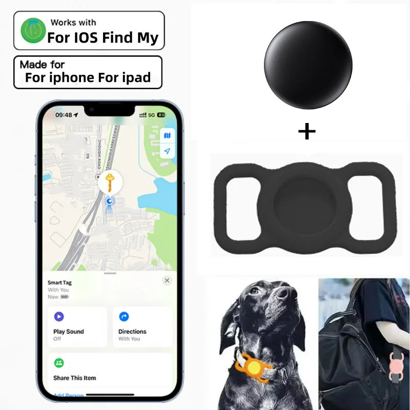 GPS Tracker for Dogs, Smart Collar Real-Time Location, No Monthly Fee, iOS Find My, IP68 Waterproof, Ultra-Slim